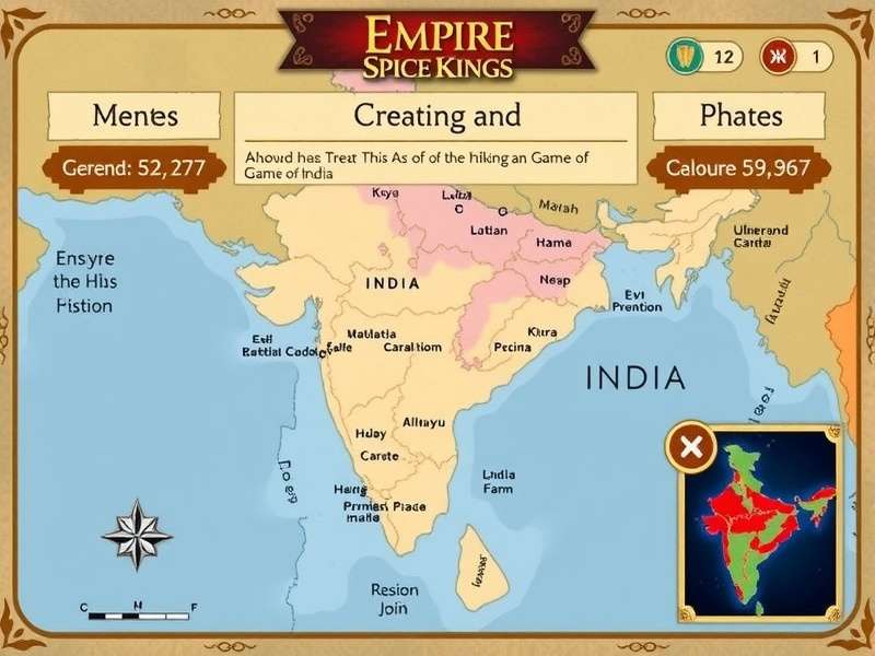 Empire Spice Kings Game Map of India